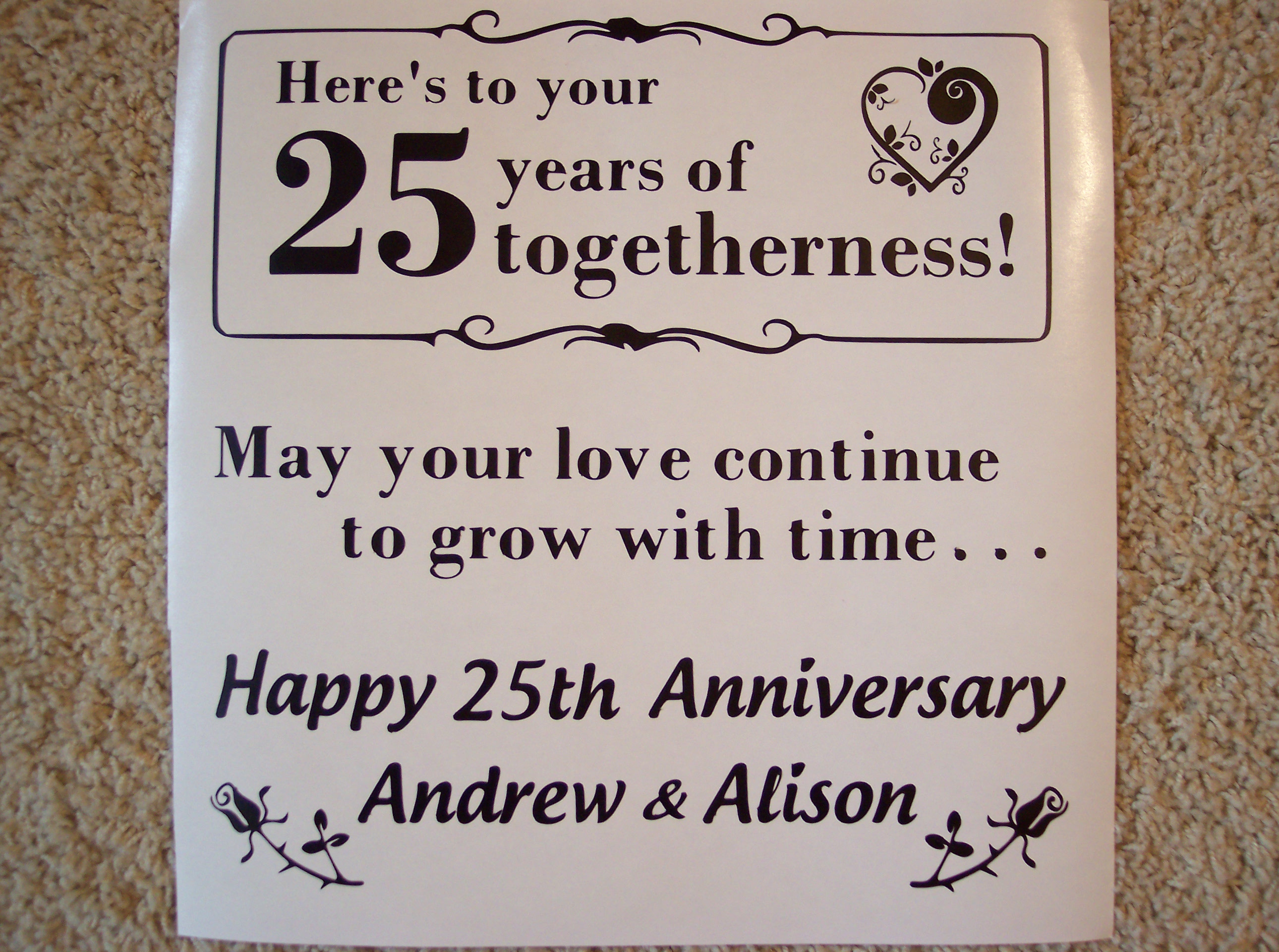 personalized wedding  anniversary  sayings  O Reilly Tiles